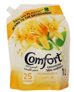 Comfort Concentrated Fabric Conditioner Honey Suckle, 1L Pouch