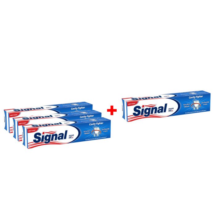 Signal Toothpaste Cavity Fighter, 120ml (pack of 3 + 1 free)