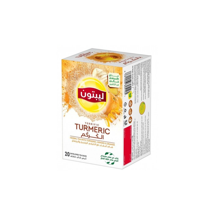 Lipton Herbal Tea with Terrific Turmeric, Caffeine free, 20 tea bags